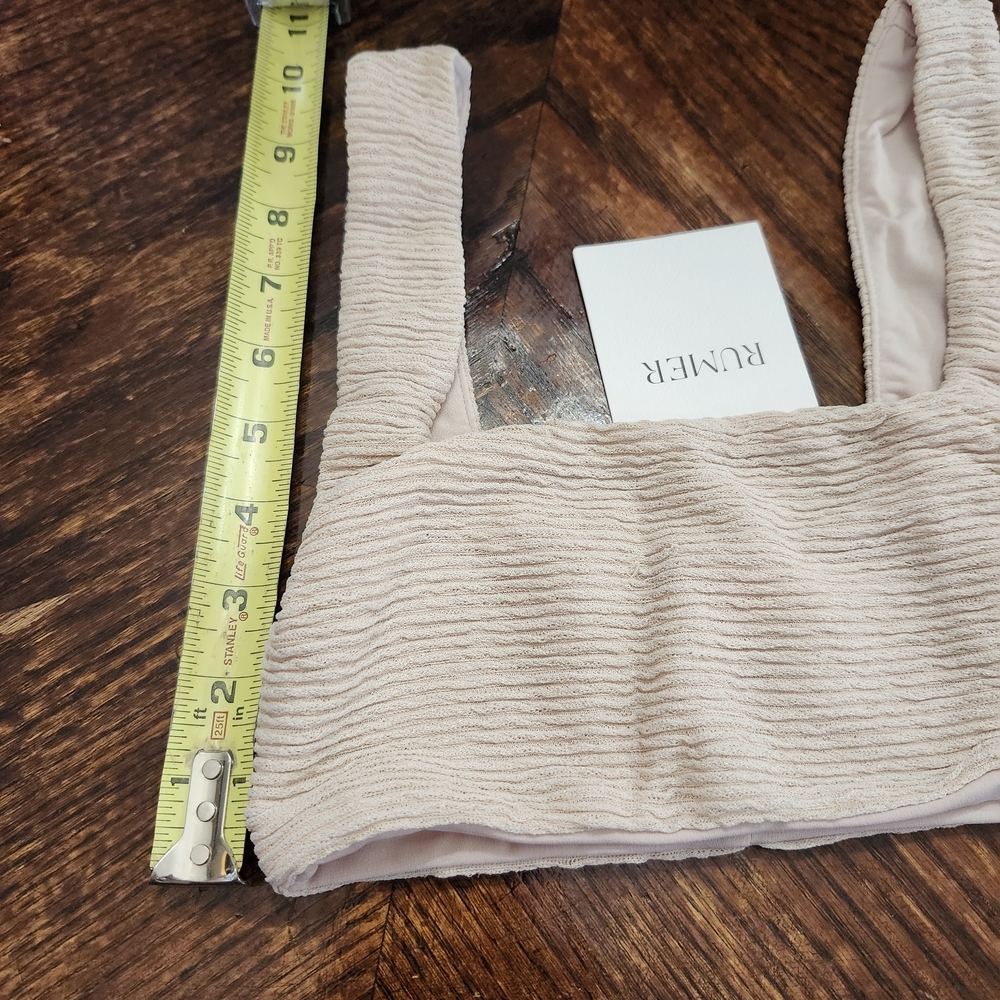 NWT Revolve Rumer Nude Ribbed Rosa Crop Or Swim Top. Sz XS - Picture 6 of 8